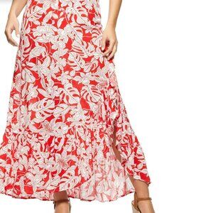 NWT - Red Sofia Vergara Waterfall Skirt - Size Small